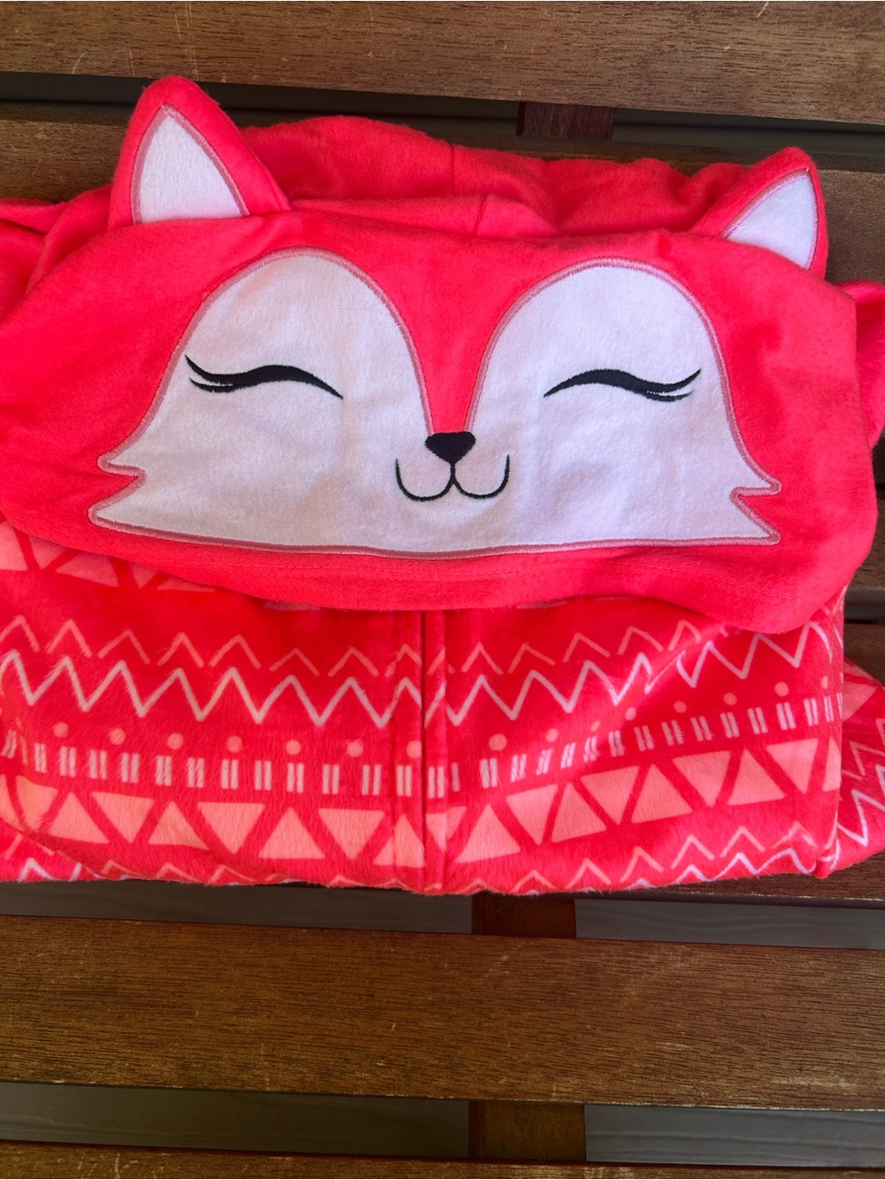 SO Kids Girls Pink Fox Hooded Pajama Onesie NWT—New